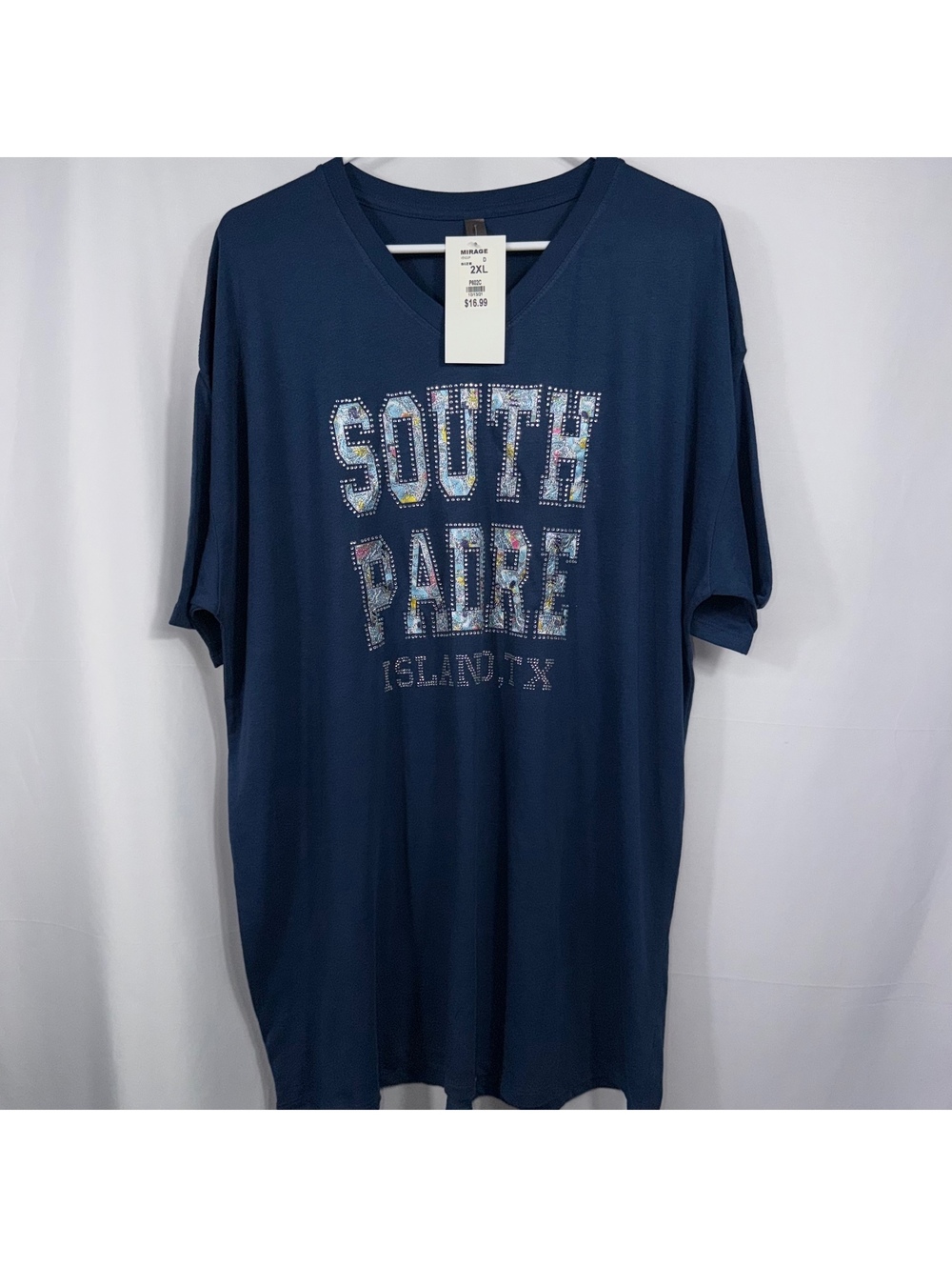South Padre Island Rhinestone Tee 2XL NWT